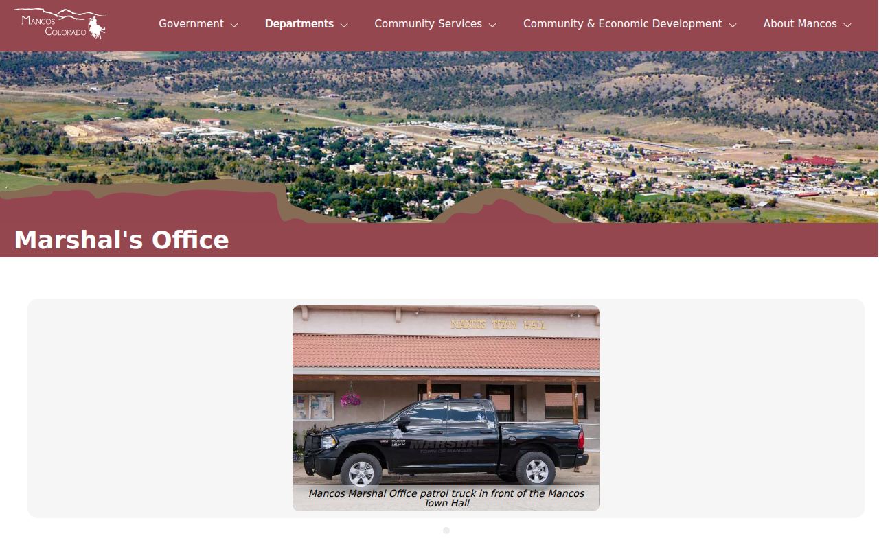 Mancos Marshal contact and official citation payment route
